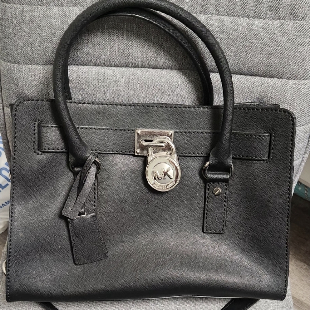 Michael Kors tote, Black with silver hardware